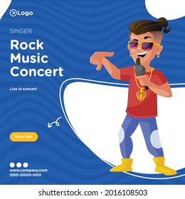 Banner design of rock music concert template.