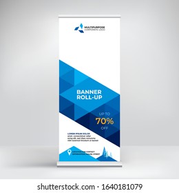 Banner design, roll-up. Stand for presentations, conferences, advertising banner for the exhibition and placement of advertising information