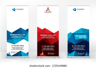Banner design, roll-up. Stand for presentations, conferences, advertising banner for the exhibition and placement of advertising information	
