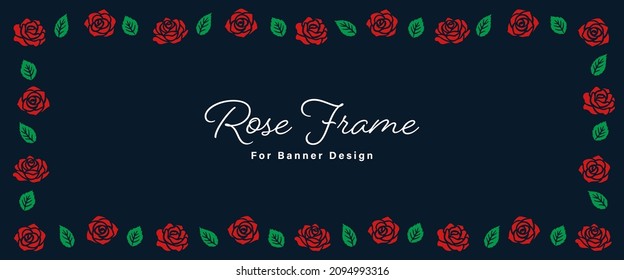 Diseño de banner con marco de iluminación Rose