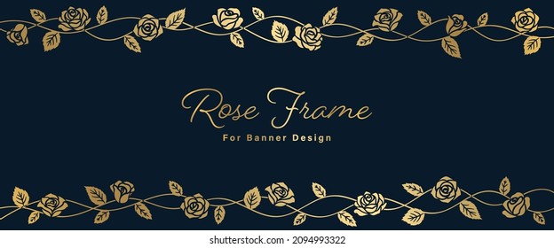 Banner Design with Rose Illustrations Frame