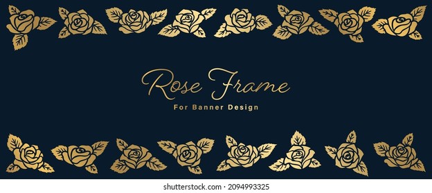 Diseño de banner con marco de iluminación Rose