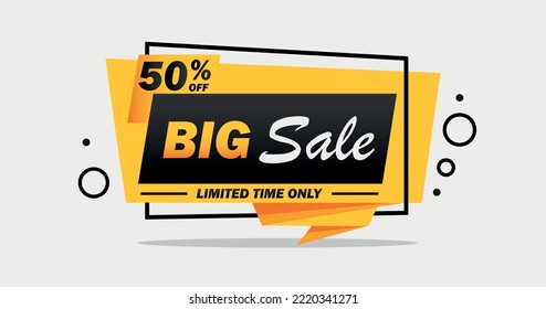 banner design for sales discounts up to 50%