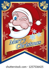 Banner design of Santa Claus
editable vector Merry Christmas and happy holidays