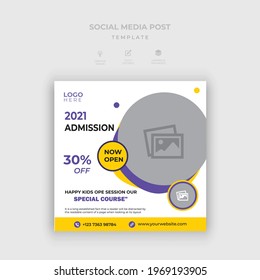 Banner design, school promotion, social media post template 