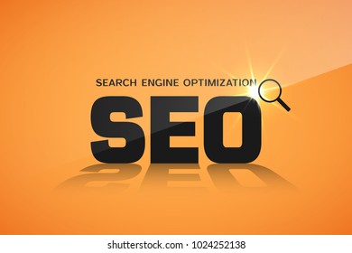 Diseño de pancartas con icono SEO. Ilustración del vector