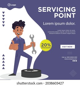 Banner design of servicing point template.