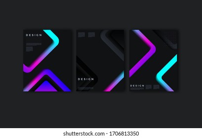 banner design set with gradient bright color geometric elements.
Creative promotion illustration. Poster, web, landing, page, cover, ad, greeting, card, social media,