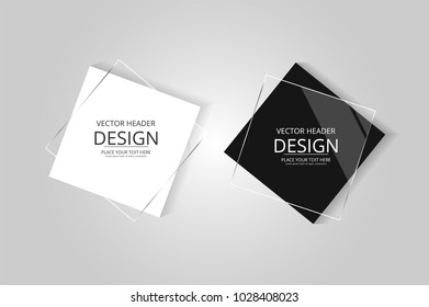 Banner design. Set of square realistic abstract transparent banners. Design of simple, grand, Abstract transparent. Creative design. Transparent banner. Collection banners. Vector illustration