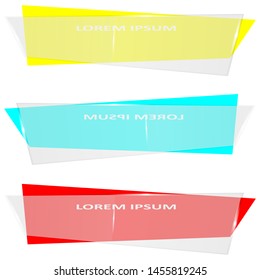 Banner design. Set of three realistic abstract transparent banners. Abstract transparent. Creative design. Transparent banner. Collection banners. Banner set.