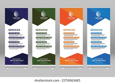 Bannerdesign-Set-Vektorgrafik, x Banner-Design-Set, Roll-Up-Banner-Design-Set