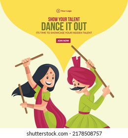 Banner design of show your talent dance it out template.