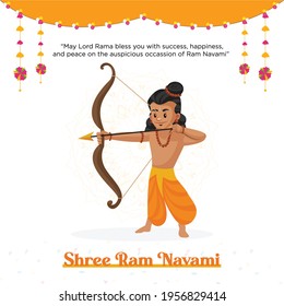 Banner design of Shree ram Navami template. Vector graphic illustration.