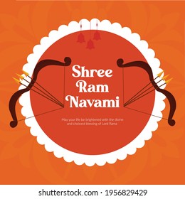 Banner design of Shree ram Navami illustration.