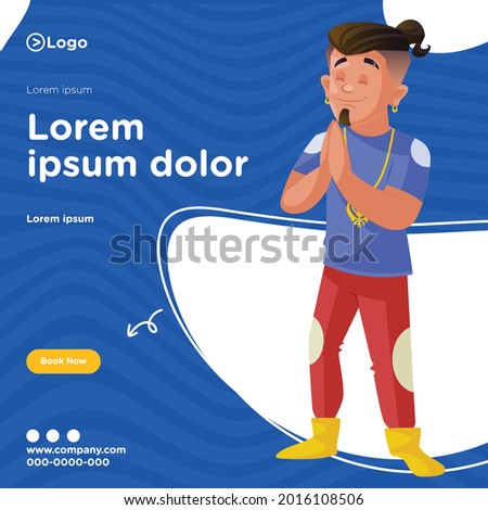 Banner design of singer with greet hand template.