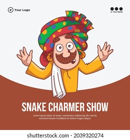 Banner design of snake charmer show template.