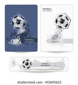 banner design for soccer, football background, grunge ball