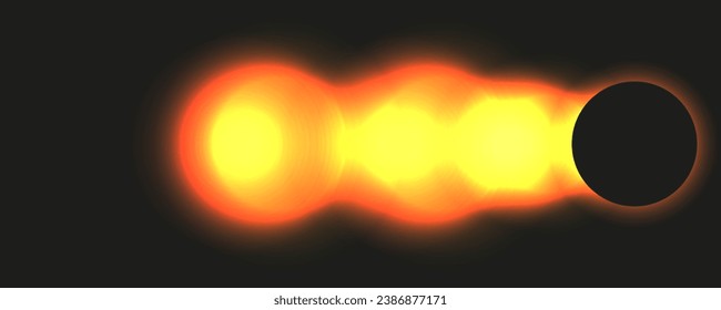 Bannerdesign mit Solar Storm. Sonnensystem. Big Crystal Flare auf der Sonne einzeln auf schwarzem Hintergrund. Magnetische Stürme auf der Sonne. Vektorgrafik.