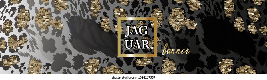 Cartel con un diseño de jaguar, pantera, leopardo y chispas.