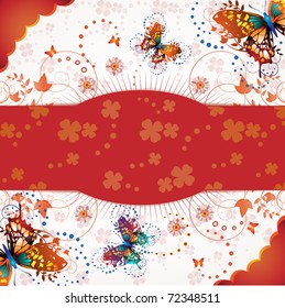 Banner design for springtime card