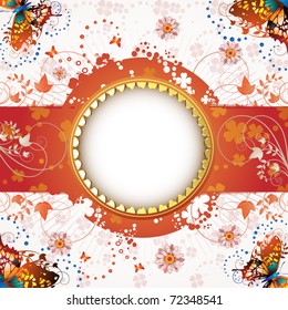 Banner design for springtime card
