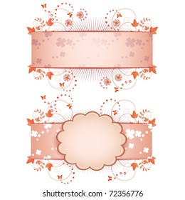 Banner design for springtime card isolated on white background