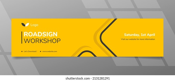 Banner Design with Square Road sign concept