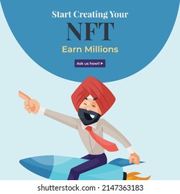 Banner design of start creating NFT template.