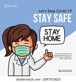 Banner design of stay safe template.