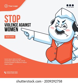 Banner design of stop violence against women template.