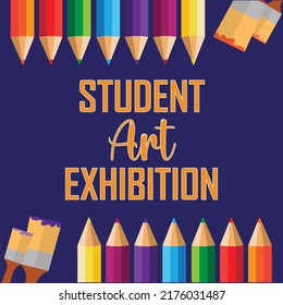 Banner Design Of Student Art Exhibition Template.