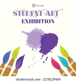 Banner Design Of Student Art Exhibition Template.