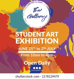 Banner Design Of Student Art Exhibition Template.