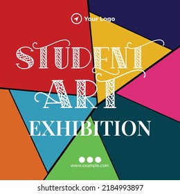 Banner Design Of Student Art Exhibition Template.