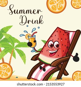 Diseño de pancartas de la plantilla de bebidas de verano.