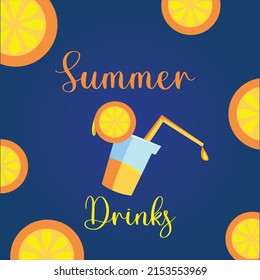 Banner design of summer drinks template.