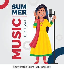 Banner design of summer music festival template.