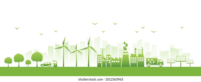 Banner design for Sustainability development and Eco friendly concept, Vector illustration