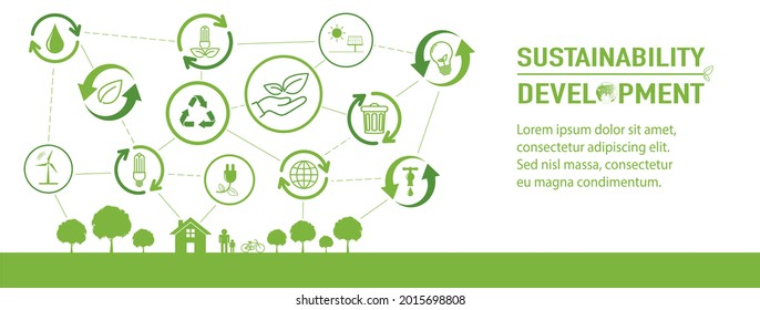 Banner design for Sustainability development and Eco friendly concept, Vector illustration