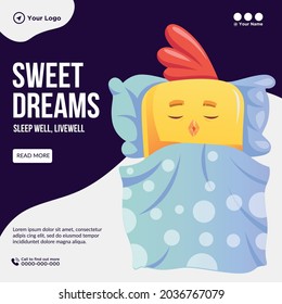 Banner design of sweet dreams template.
