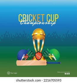 Banner design of T20 cricket championship template.