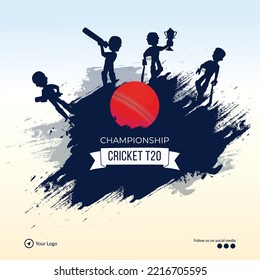 Banner design of T20 cricket championship template.