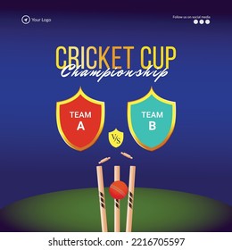Banner design of T20 cricket championship template.