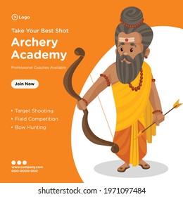 Banner design of take your best shot archery academy. Vector graphic illustration.