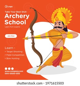 Banner design of take your best shot in archery school. Vector graphic illustration.