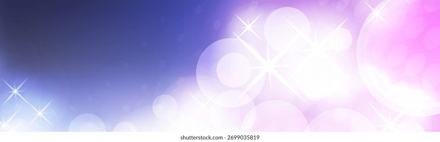 Banner Design Template with Abstract Blurred Colorful Background - Purple, Pink and White Colors, Vivid Wide Scale Multipurpose Creative Vector Design for Web, Greeting Cards, Holiday Events, Posters