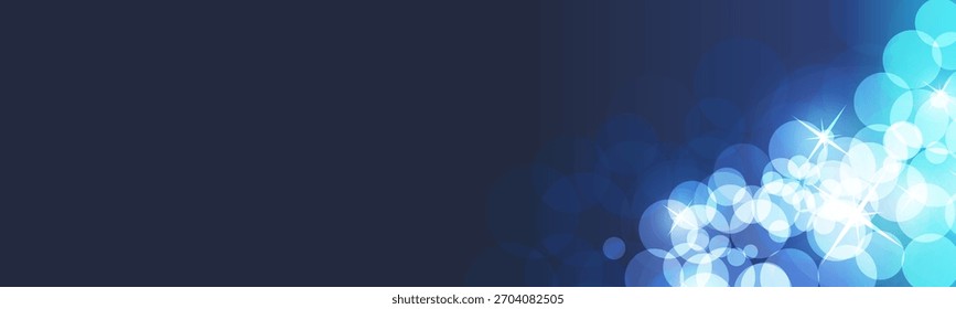 Plantilla de diseño de Anuncio con fondo colorido borroso Abstractas - Colores azules y blancos, Diseño gráfico de Vector creativo multipropósito de escala ancha oscura para el Web, tarjetas de felicitación, eventos de Festiva, carteles