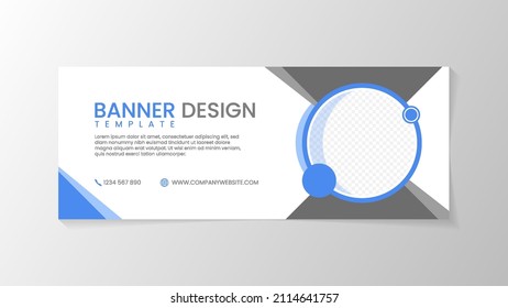 Banner design template with abstract circle minimalist style design for promotion your business