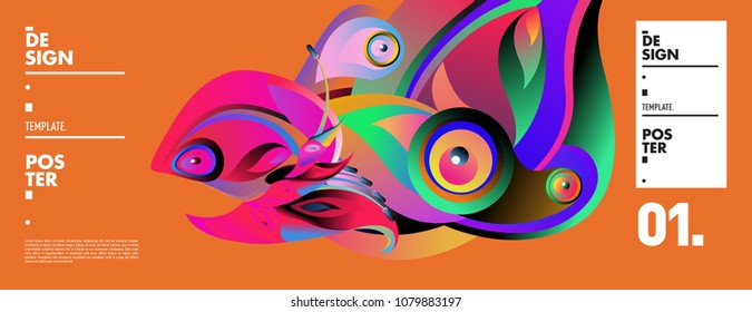 Banner design template with abstract curvy colorful shape. Vector colorful illustration for background in eps10