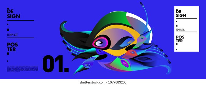 Banner design template with abstract curvy colorful shape. Vector colorful illustration for background in eps10